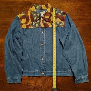 Denim Jacket with American Flag Design
